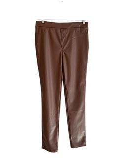 NWT Meg & Margot Light Brown Stretch Faux Leather Legging Pants – Size S 