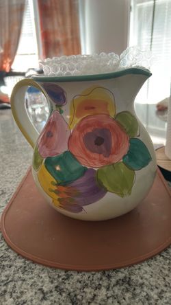 Floral water pitcher for Italy