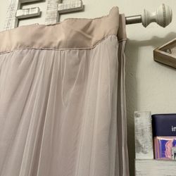 Light Pink Curtains & Curtain Rod