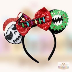 Nightmare Before Christmas Holiday Mickey Ears Headband
