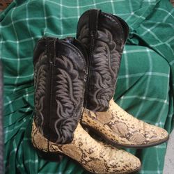 KEY WEST "Laredo" COWBOY BOOTS Real Snakeskin\embroidered  *COWBOY BOOTS* MENS 12 [like new]