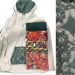 Ampersand Avenue -Heather Gray and Green  Lace  Hoodie + 4 LEGGINGS