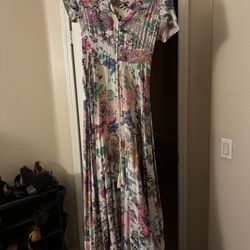 Multicolor White Long Sundress Maxi Dress