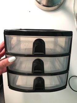 black 3 drawer container
