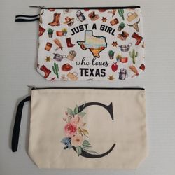 Canvas Make Up Bags 7" x 10"