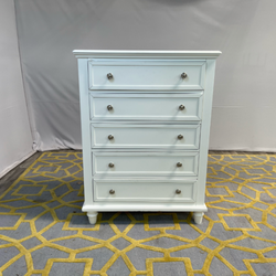 ( Delivery Available ) Jazmond Tall White Dresser