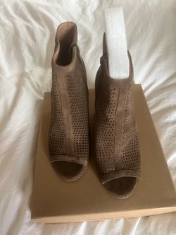 Lucky Brand Suede Peep-Toe Booties