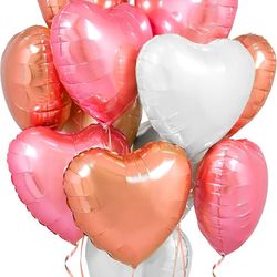 12 pack Hearts Foil Ballons
