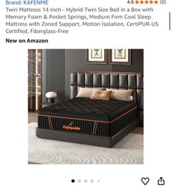 KAFENME Twin Hybrid Mattress 14 Inch