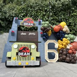 Jurassic Park Theme Birthday, Backdrop,balloons