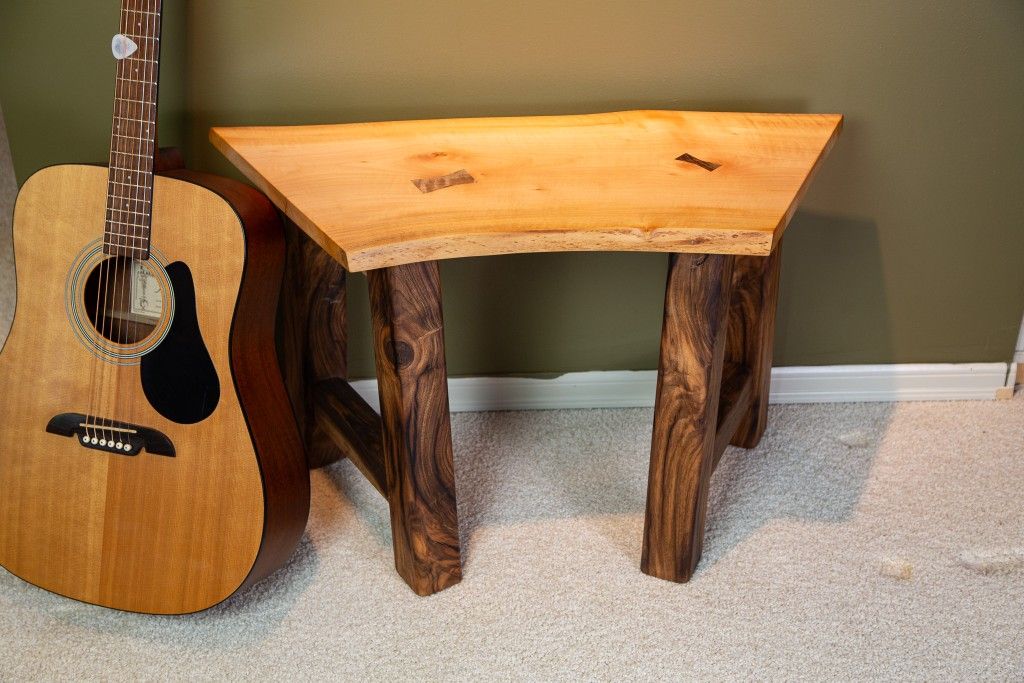 Small Live Edge Madrone Bench 