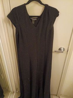 Parker & Quinn Black Glitter Maxi Dress lx