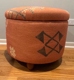 Anthropologie Boho Ottoman w/ Storage