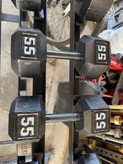 55 lb hex dumbbells weights