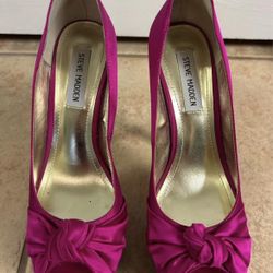 Steve Madden silk fushia platform heels 