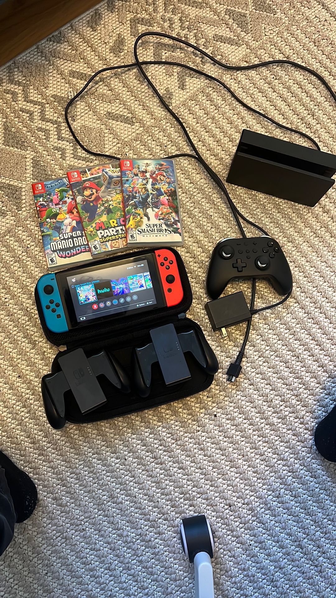 Nintendo Switch. 3 Games, 2 Controllers. Send Offers