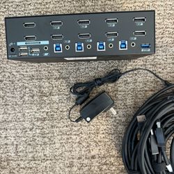 Dual Monitor KVM Complete With Cables