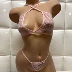 Sexy Lingerie-3 Piece Set Blouse Panty And Bra-brand New $20- fits M To L -3 Piezas Nuevos