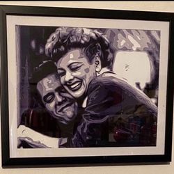 I Love Lucy Lucille Ball Custom Art Piece On Black Frame