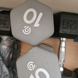 HEX RUBBERIZED DIMBELLS. LIKE NEW 