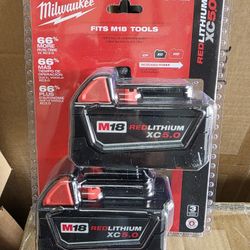 Brand New Milwaukee M18 XC 5.0 Battery 2 Pack