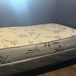 Two Beds With Boxspring And Metal Frame. One Full Size And One Twin. 