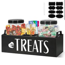 Dog Treat Container with Handle, Dog Food Treat Jar Set, Modern Farmhouse Dog Treat Container