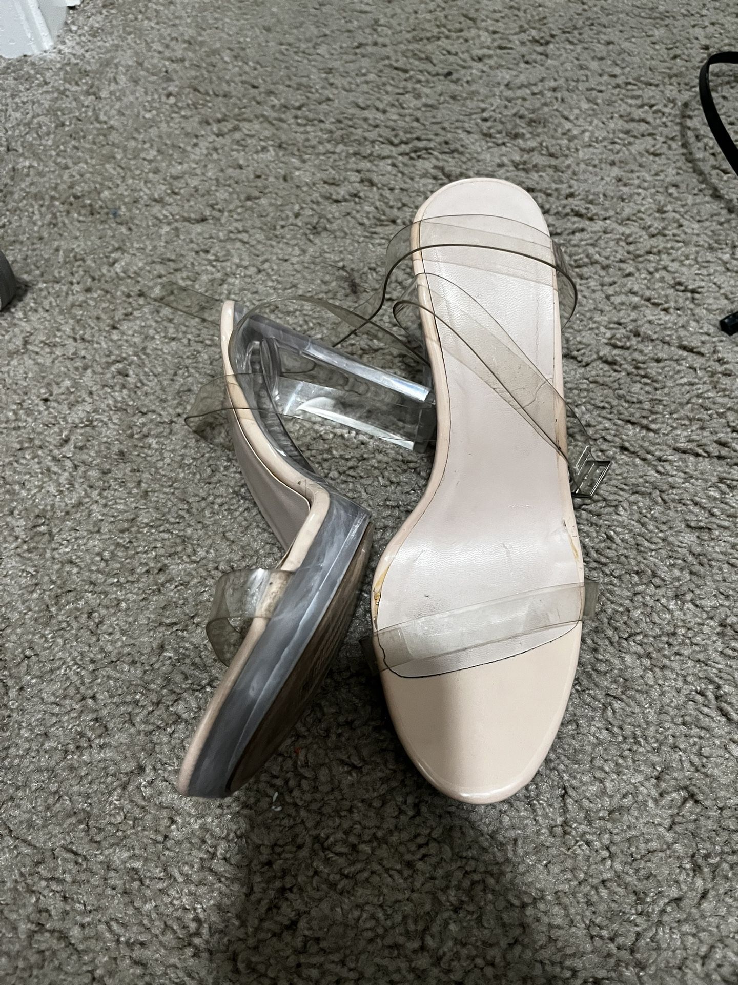 Clear Block Heel