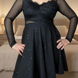 black lace mini dress Size L