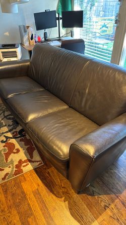 Dark Brown Leather Couch