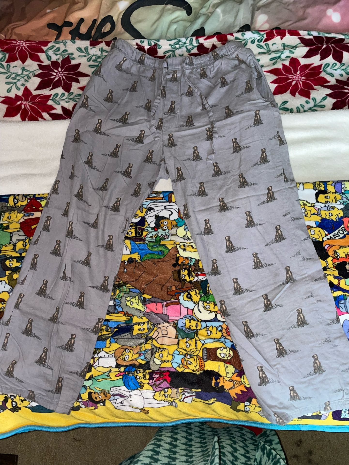 Grey dog print pyjama pants
