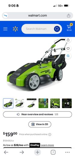Greenworks 10 Amp 16-inch Corded Electric Walk-Behind Push Lawn Mower