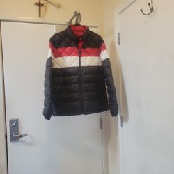 Reversible Red, Black, & White Puffer Jacket 