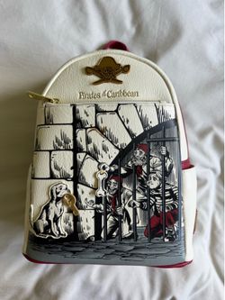 NEW 2024 Disney Pirates Of Caribbean Jail Dog Keys Loungefly Backpack Bag