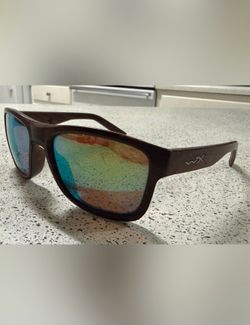 Wiley X Ovation Captivate Sunglasses Matte Wood Polarized Mirror