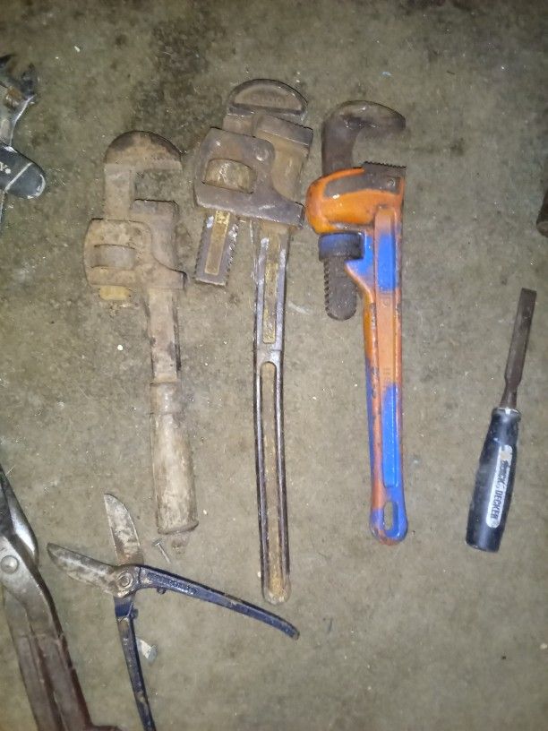3 Vintage Pipe Wrenches .$15 Each