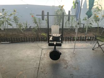 Bench press with weights bought for 149 selling for 115