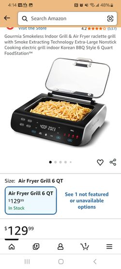 Gourmia Smokeless Indoor Grill & Air Fryer (original $150)