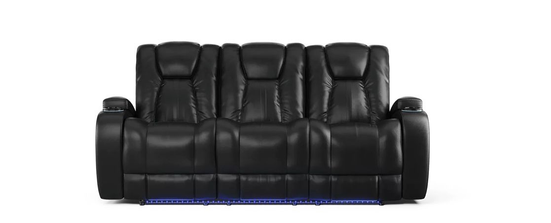 Leather Couch With Power And Led 