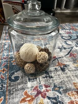 Glass Jar with Decorative Filler Balls