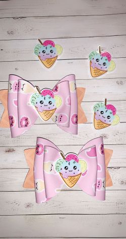 Ice Cream Hair Bows