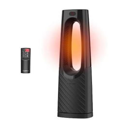 Lasko Bladeless 1500W 28 in. Black Electric Oscillating Tower Ceramic Space Heater with Remote