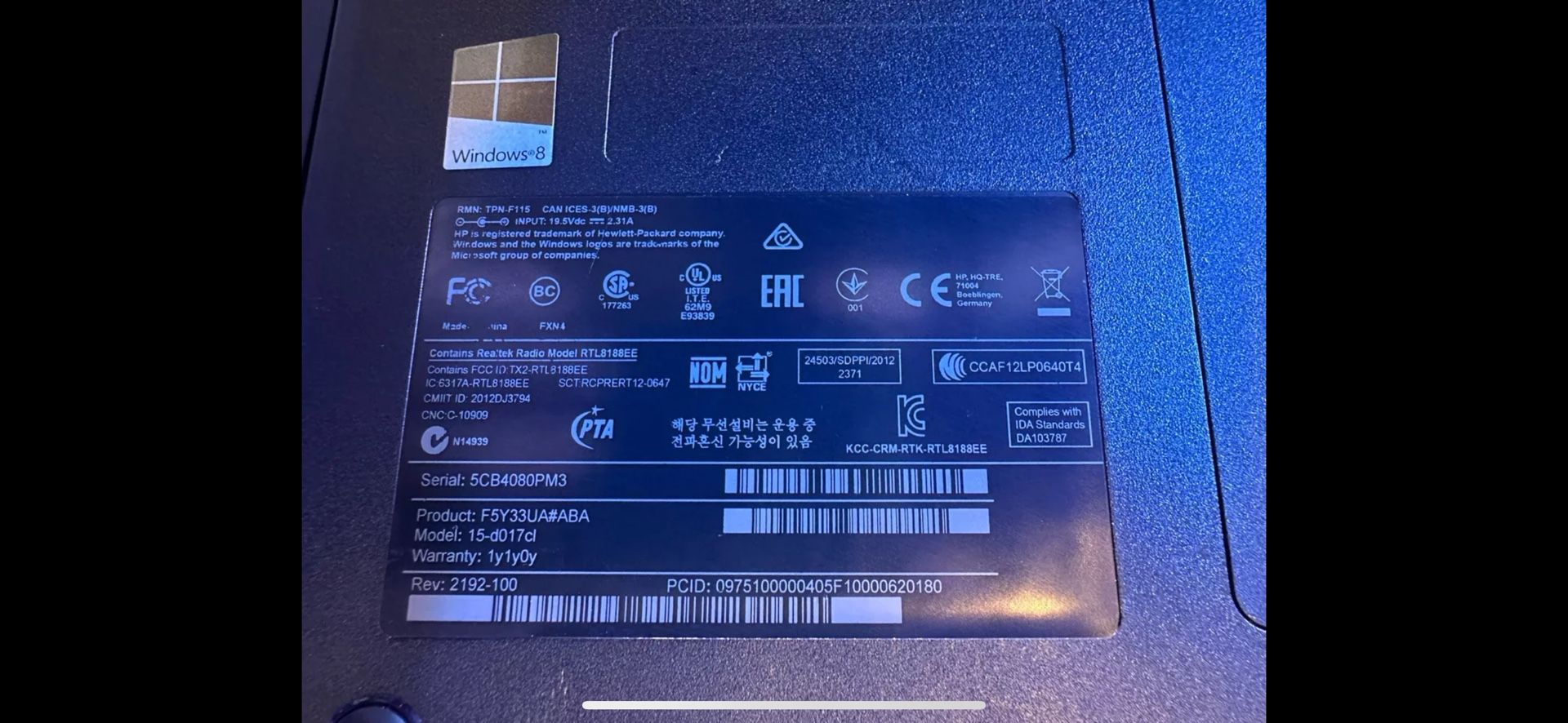 HP 15 Inch Laptop AMD Quad Core A6 5200, GHz, Radeon HD 8400 GPU,