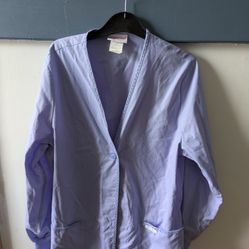 Vtg Women's Cherokee Brand Light Purple Scrub Jacket 