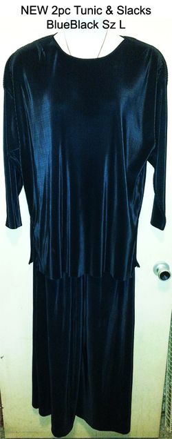 New 2pc Black Tunic & Slacks Sz L