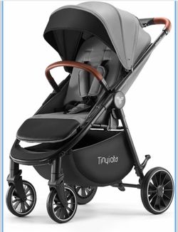 Tinyiota Stroller for Babies,Toddler Strollers with Large UPF 50+ Canop, Luxury Baby Stroller with Leather Handle & Spacious Seat, One-Hand Foldable P