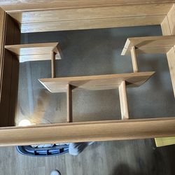 Vintage Turner Wall Mirror Wood shelf framed Shadow Box