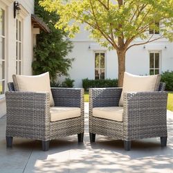 2-Piece Outdoor Patio & Porch Chair Set