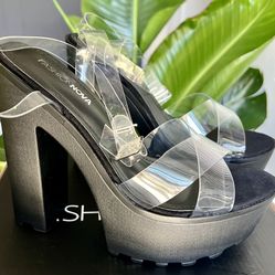 Chuncky Clear Heels -FashionNova