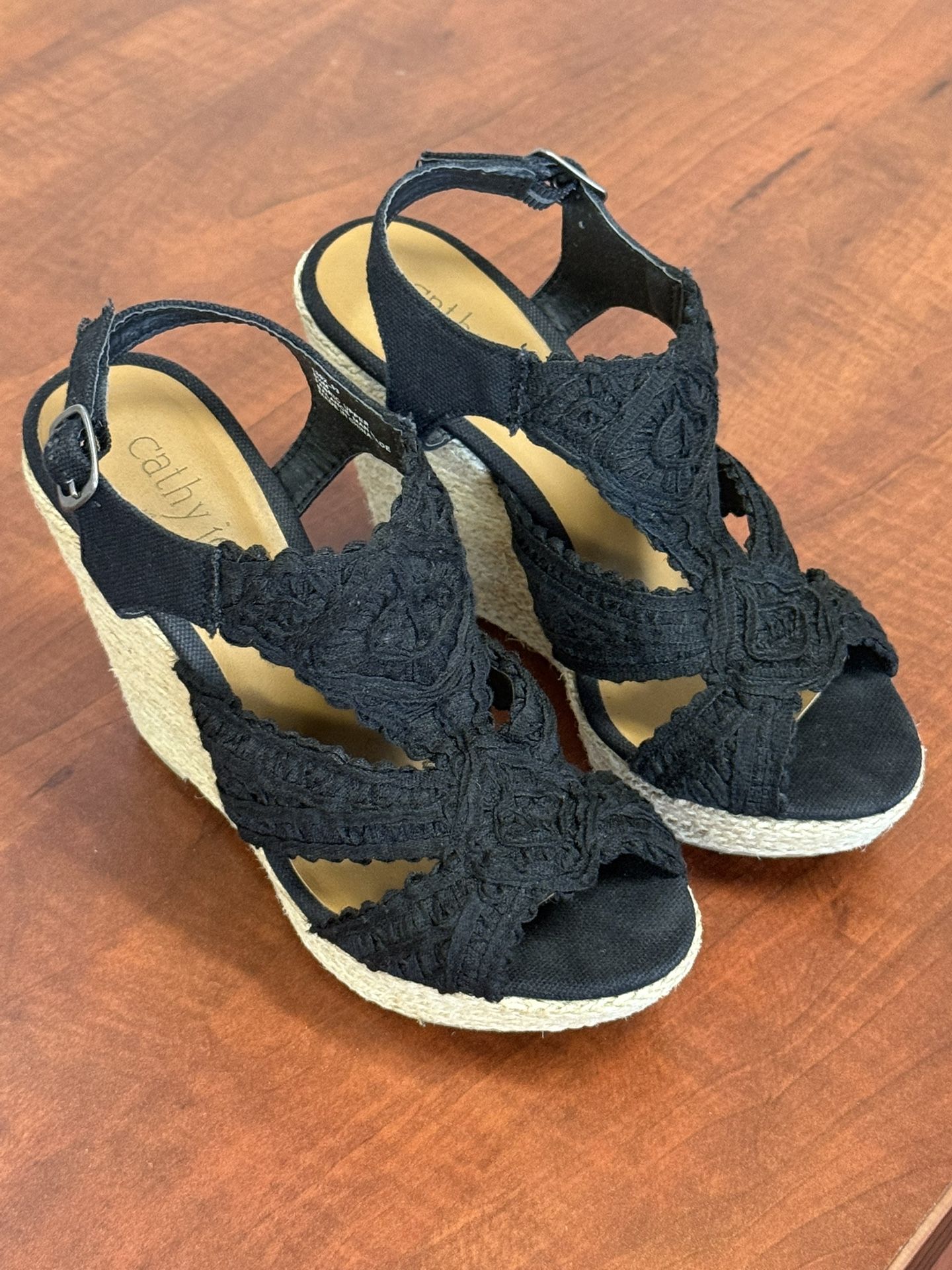 Woven Espadrille Platform Wedges 